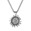 Men's stainless steel necklace with alloy pendant in silver sports style design