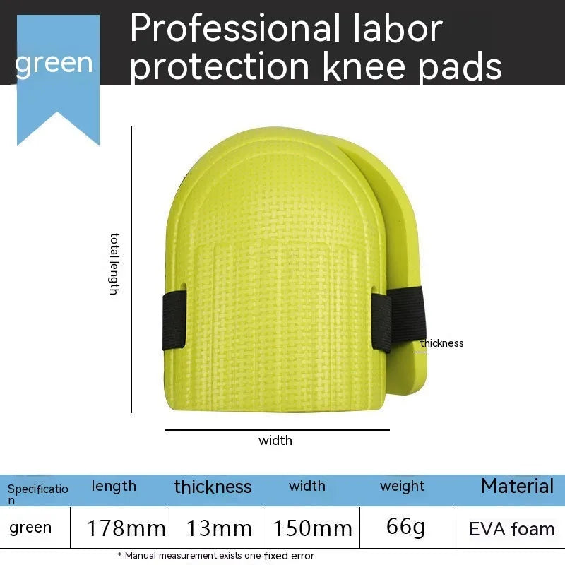 A pair of thick EVA foam knee pads in a choice of colours, for use on hard floors during auto repair or construction.