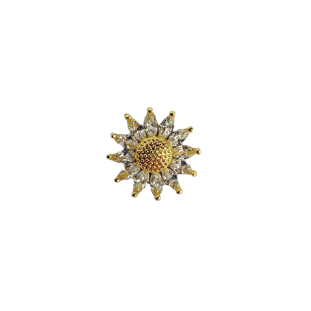 Geometric copper brooch for women with electroplated finish in decorative colour options