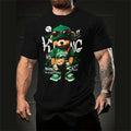 Men's loose fit cartoon print t-shirt in milk silk blend fabric showing 3D design detail