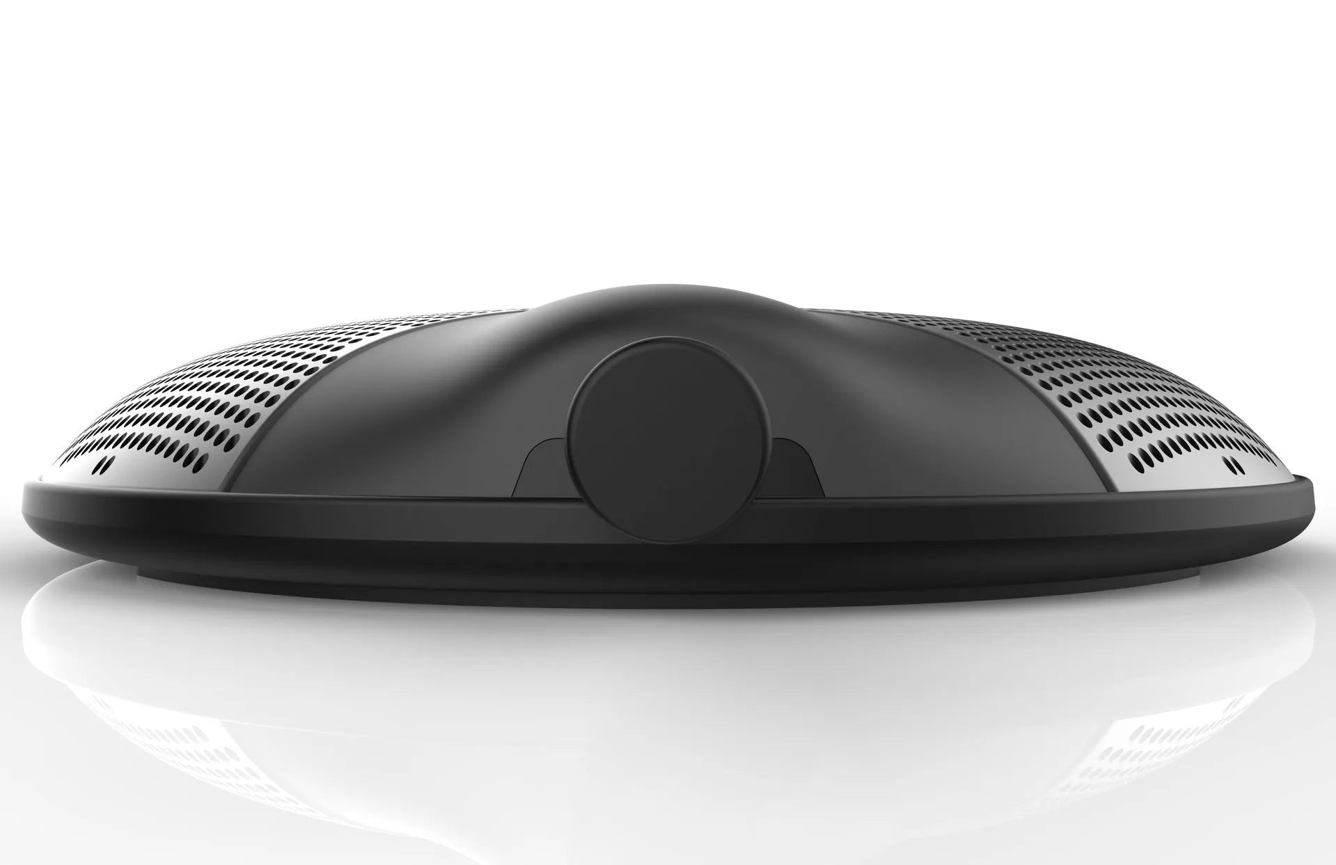 Black USB condenser desktop microphone for conference calls and gaming voice chat