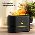 Black or white USB-powered humidifier with seven-colour flame effect lighting and mist outlet