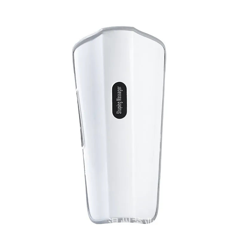 White plastic pulse calf massager with USB Type-C cable for electrotherapy and infrared physiotherapy