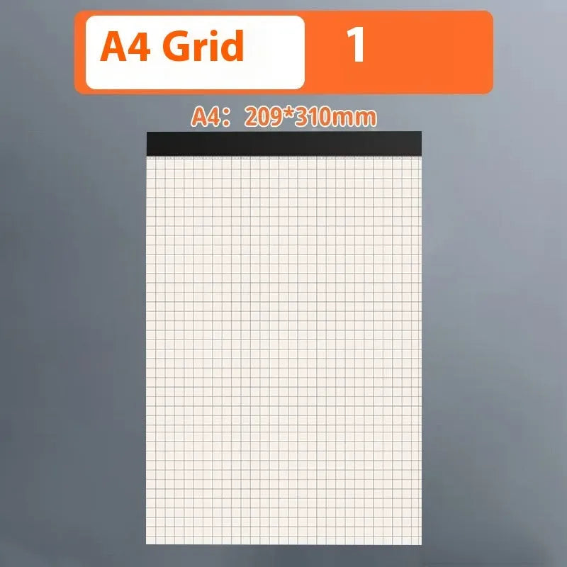 A5 B5 A4 writing pads notebook with 80 sheets in horizontal lines, grid, and blank page styles