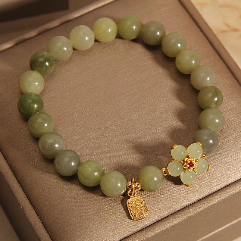 Women's casual bracelet in grey jade colour with alloy construction and adjustable fastening