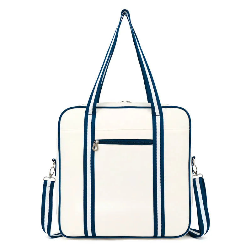 Korean style tennis pack in Oxford cloth with crossbody shoulder strap, blue colour