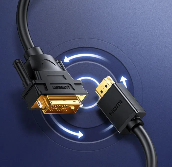 HDMI to VGA converter adapter cable showing HDMI and VGA connectors, available in multiple lengths
