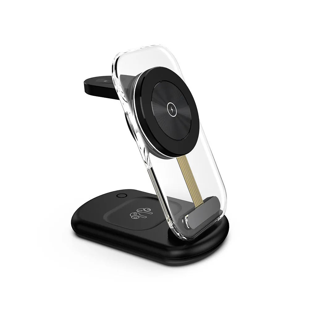 Transparent foldable magnetic wireless charger with QC3.0 fast charging support