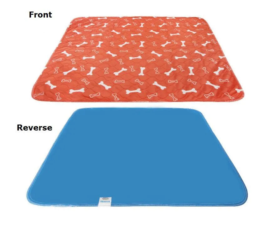 Three-layer waterproof pet absorbent pad for dogs and cats in aprico colour on a wooden floor