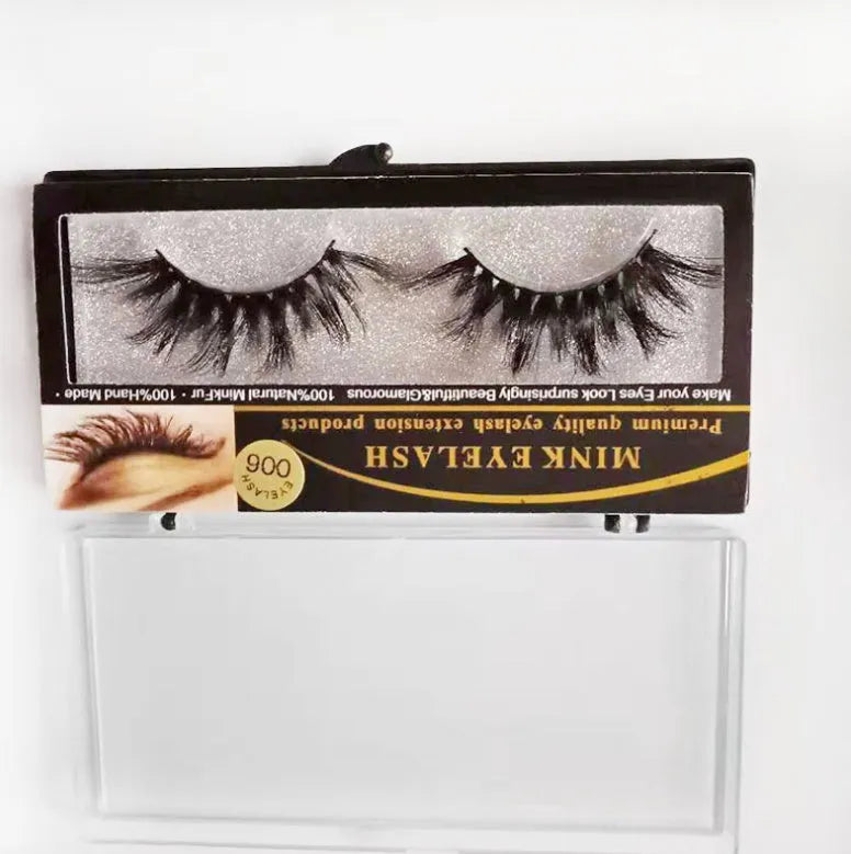 3D mink hair false eyelashes natural thick handmade style for European and American eye shapes