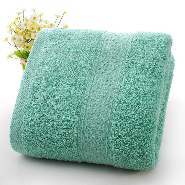 Cotton blend bath and beach towel in Apple Green colour with thickened texture