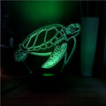 3D acrylic turtle LED night light with sixteen colour options and remote control