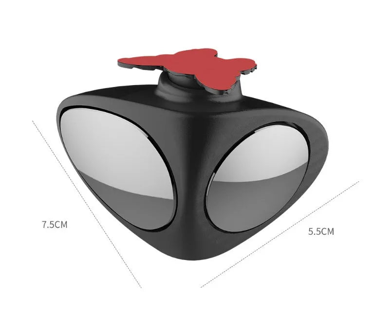 Rear view mirror double vision auxiliary mirror glass with ABS shell triangular black