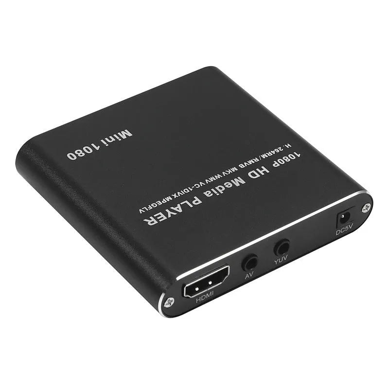Blue 1080P Full HD media player with HDMI port for SD card, USB and HDD playback