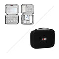 Black EVA digital storage bag for headphones and small electronics with organised compartments