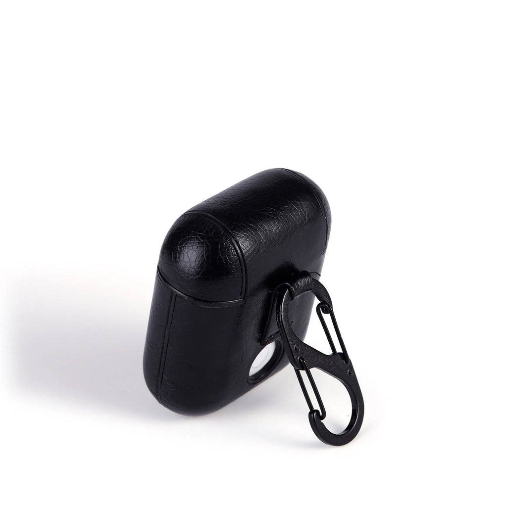 Genuine leather protective case for Apple Airpods in black, brown, light brown, and red colour options