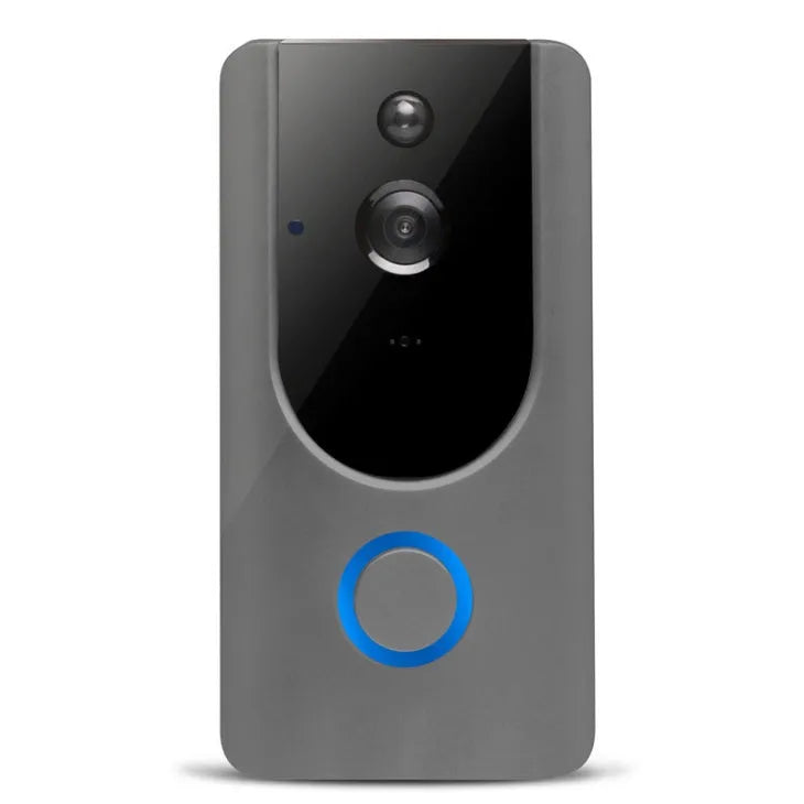 Smart WiFi video doorbell camera with chime, 720P, 166° wide-angle lens, grey or silver