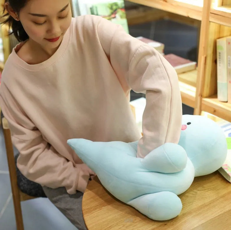 Soft down cotton dinosaur plush doll in blue colour, available in multiple sizes from 10cm to 60cm