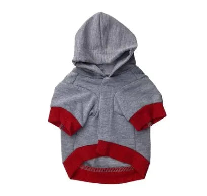 Casual printed cotton dog T-shirt with Hug The Dog hat design in light blue black border on a small dog