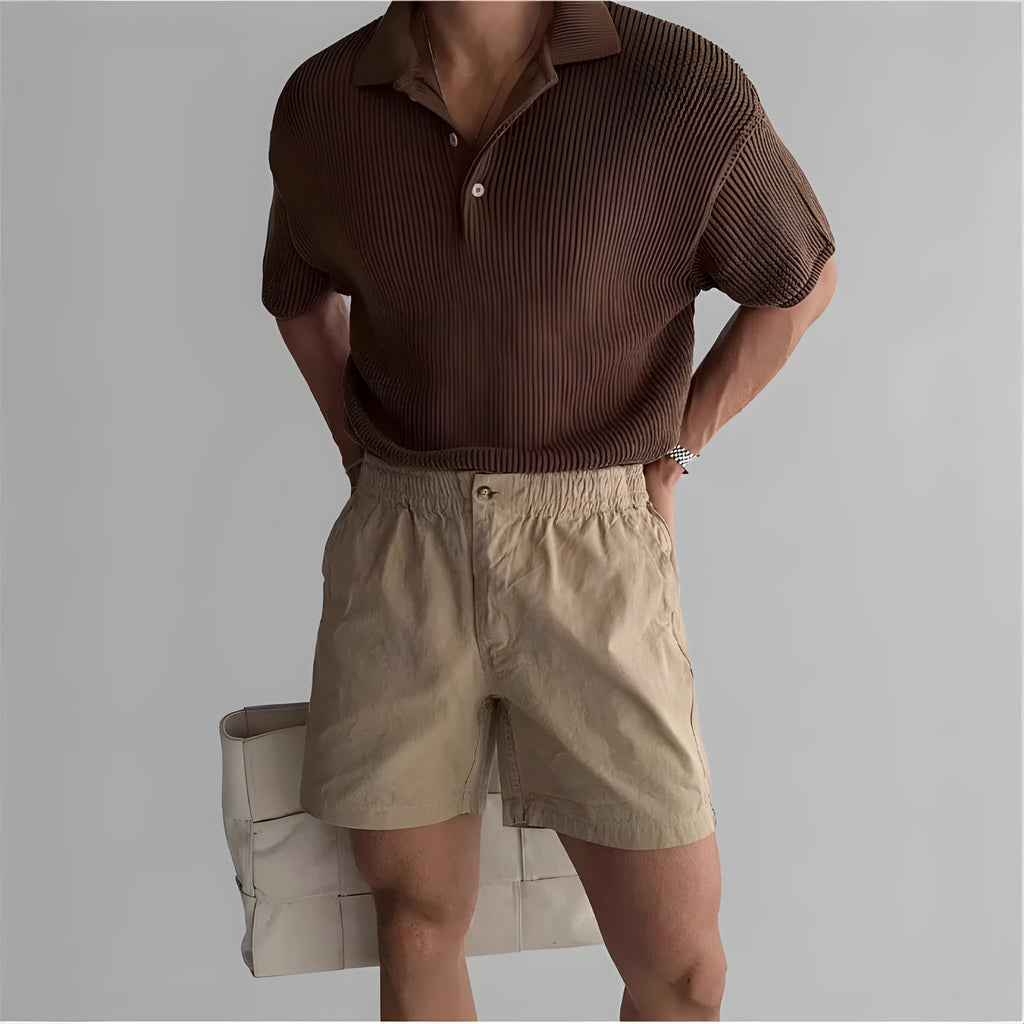 Cotton loose fit sports shorts in black, white, and khaki colours for summer wear