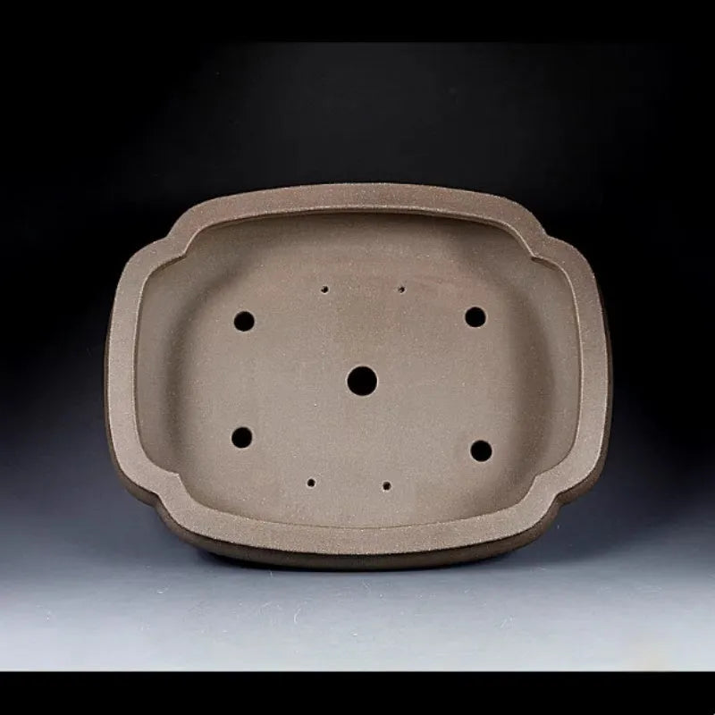 Handmade antique Pukou papaya-shaped purple clay flower pot