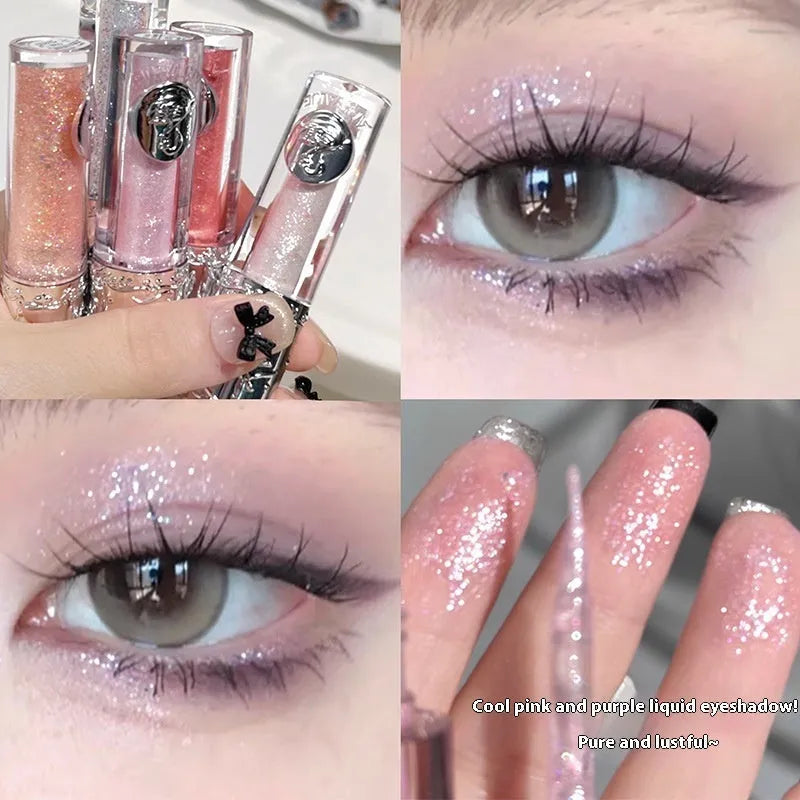 Ballet Liquid Eye Shadow showing five shimmery shades with applicator for girl and student makeup styles