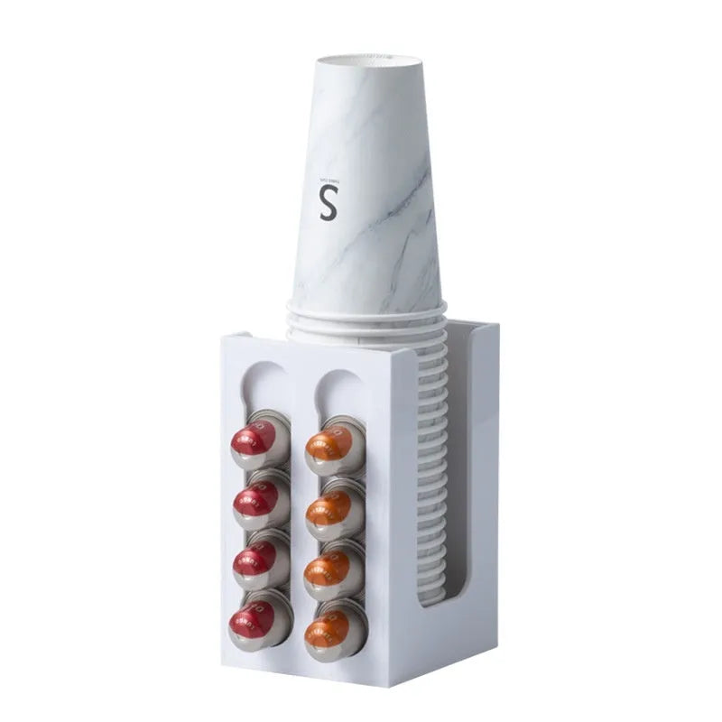 Rotatable acrylic coffee capsule storage rack in solid colour with pad glaze finish, S M L sizes