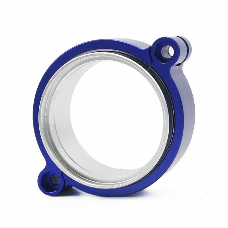 Aluminium exhaust clamp for turbocharged car modifications in black, blue or red