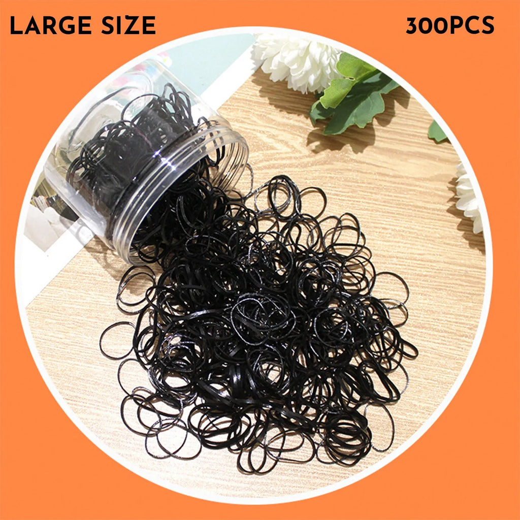 TPU baby hair ties in multiple colours stored in reusable container