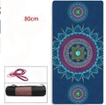 Non-slip yoga mat with TPE suede surface and geometric pattern, 183x80cm, 6mm thick