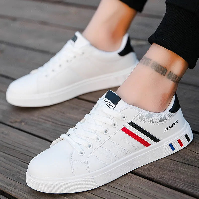 Sports shoes in black grey and white showing Asian sizes 39 to 44 for running and training