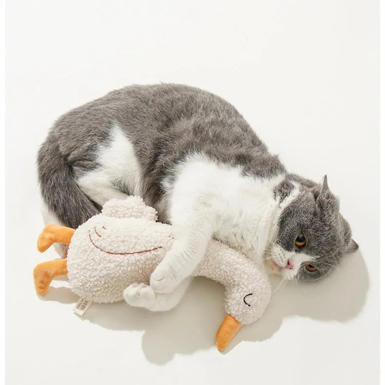 Cartoon fox and duckling pet chew toys with teddy velvet fabric construction