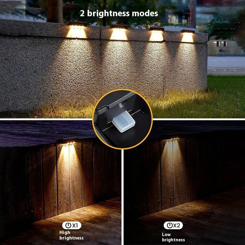 Solar outdoor automatic induction lamp warm light 1.2W IP44 compact size 11.5x6x3cm