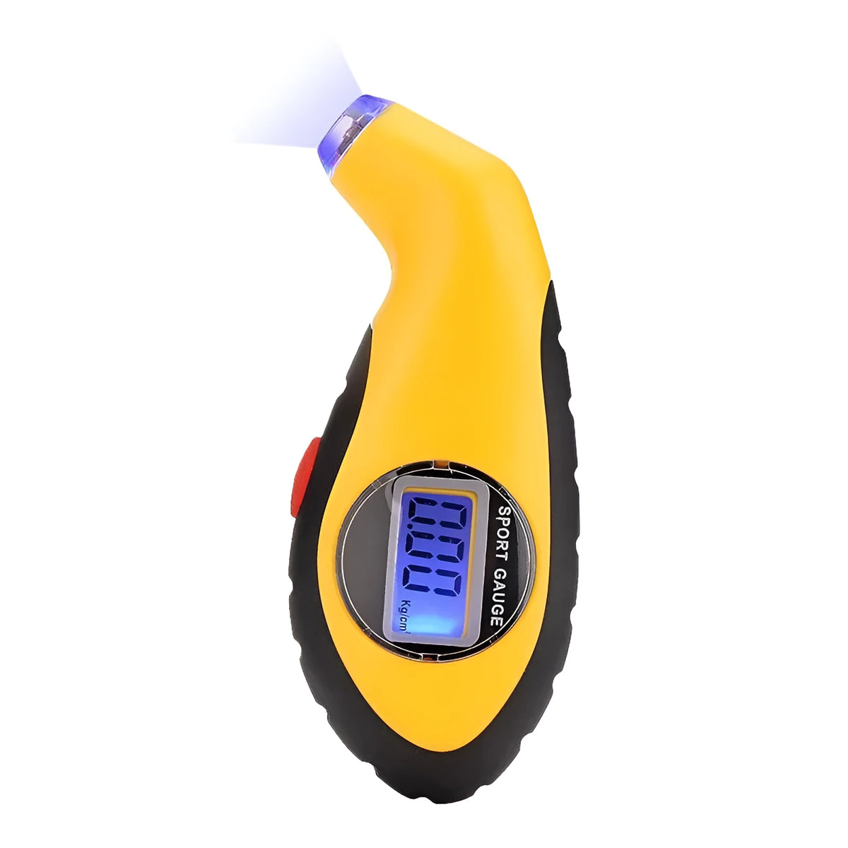 Digital tyre air pressure gauge with ABS body and rubber grip for car and motorcycle use
