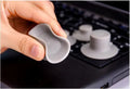 Grey plastic laptop cooling pad set showing large and small sizes on flat surface