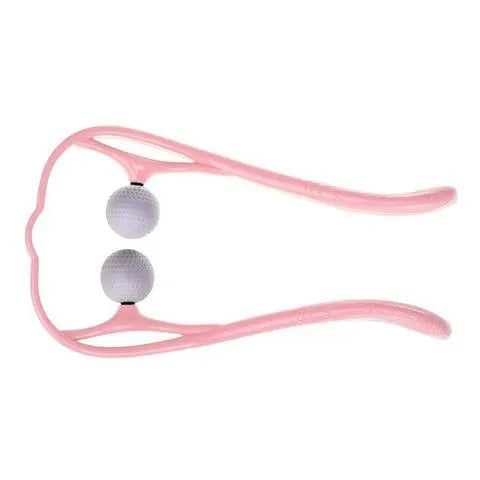 Plastic pressure point therapy neck massager with hand roller in pink, blue, or green colour options