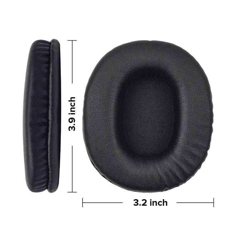 Pair of black PU leather replacement earpads for Sony MDR-1R headphones