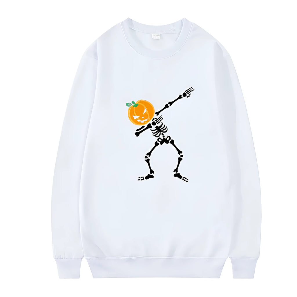 Women's printed crew neck long sleeve top in polyester cotton fabric for autumn winter sports leisure wear