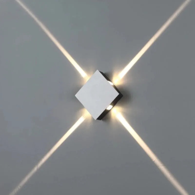 Modern square and round LED aluminium wall light in warm white and cool white options