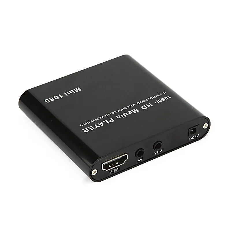 Blue 1080P Full HD media player with HDMI port for SD card, USB and HDD playback