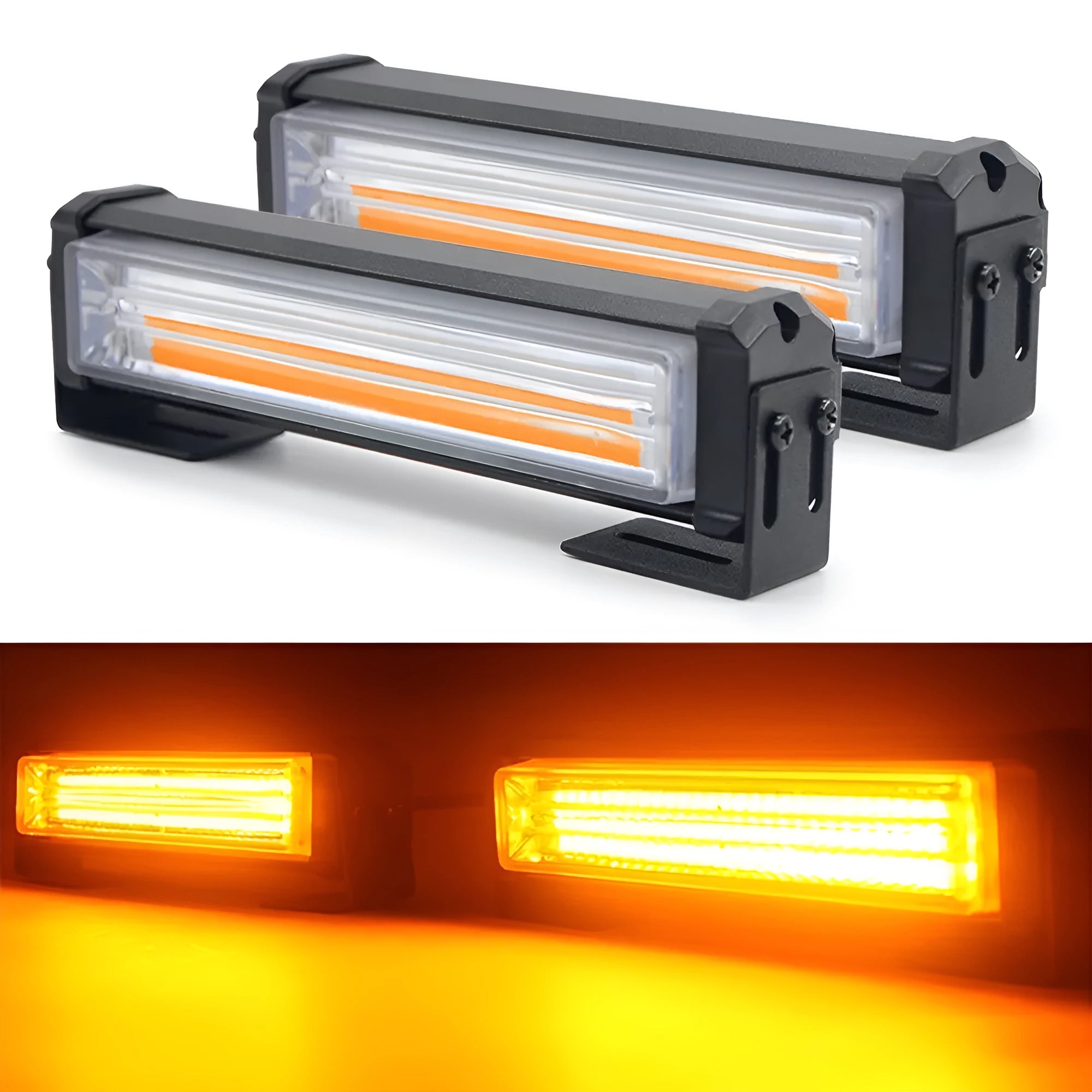 Amber yellow vehicle strobe warning light with aluminium alloy housing and 160mm diameter