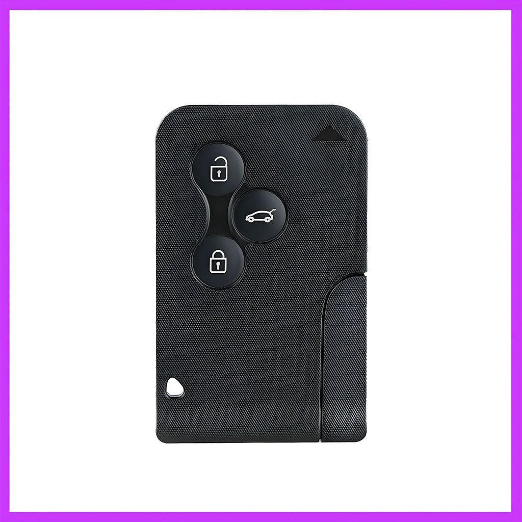 Black button smart remote key fob for Renault Megana with three buttons and screen printing card buckle option