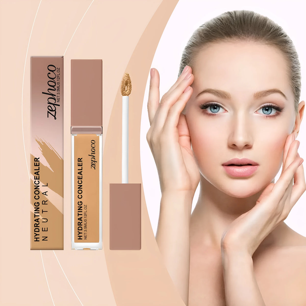 Medium Skin Moisturising Concealer Liquid Foundation bottle, 3.5ml capacity, shown with natural finish.
