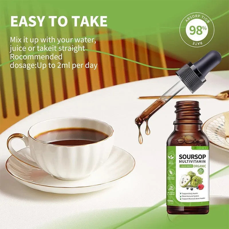 Bottle of prickly fruit and lychee flavoured edible care drops, 60ml net content.
