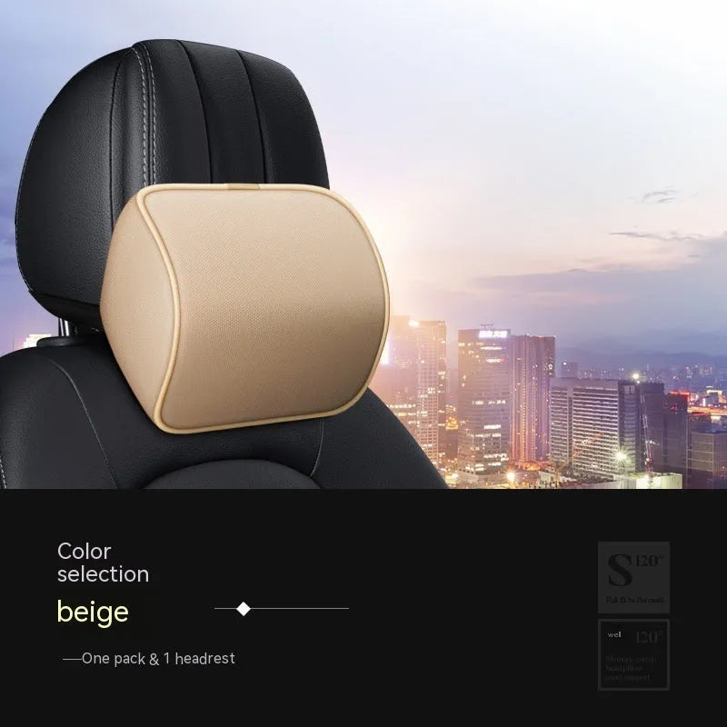 Memory foam car headrest with black red cotton cover and latex filler for business interior use