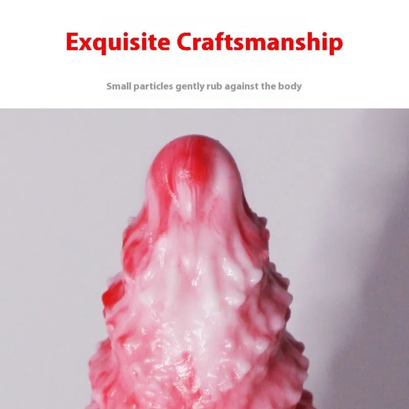 Pink platinum silicone penis-shaped masturbation device for women.