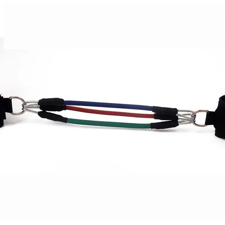 Black taekwondo training pull rope set for explosive leg force development