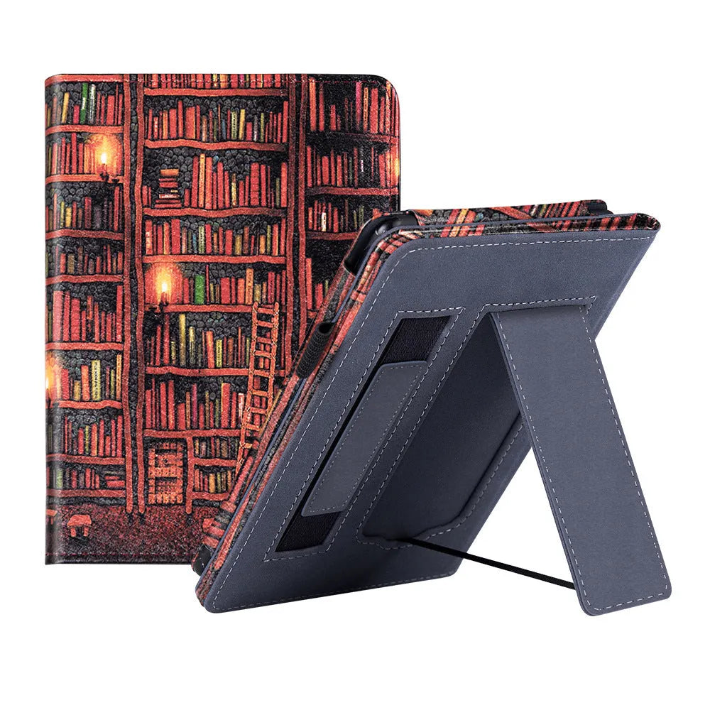 Kindle Paperwhite 11 leather protective case with wrist strap bracket shown in a selected colour.