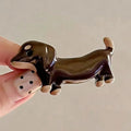 Dachshund dog design hair barrettes with electroplated finish