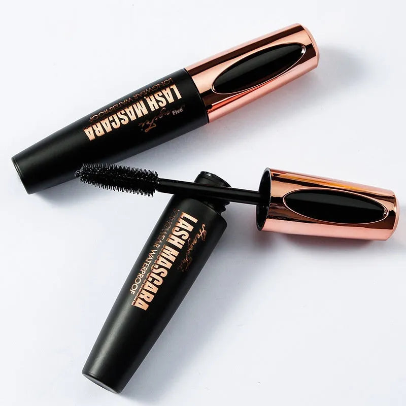 Black waterproof sweat-proof mascara in standard size with colour box packaging